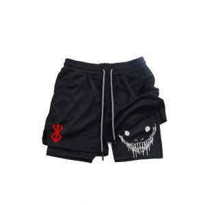 Mens 2-in-1 Sports Quick Drying Fashion Running Shorts Gym Loose Casual Double-layer Sports Exercise Breathable Stretchy Shorts