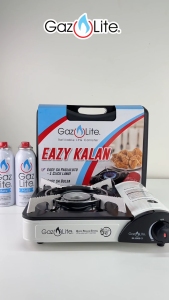 Gaz Lite White Eazy Kalan (Portable LPG Stove) + 2 Gaz Lite Mate 230g LPG Cylinders