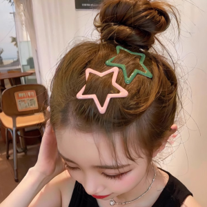 กิ๊บติดผมดาวห้าแฉกดาวห้าแฉกขนาดใหญ่หน้าม้าข้างคลิปสําหรับผู้หญิงแบบเรียบง่ายใหม่