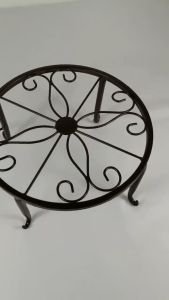 Plant Stand Floor Flower Pot Rack Round Iron Garden Indoor Balcony Decor Single Layer Plant Stand