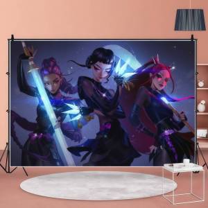 VIKAMA Anime Battle Girl Tapestry SLAM Street Style Trio Sisters Trendy Design Living Room Wall Decor Trendy Room Decor