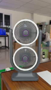 Kipas Angin Double Head Lighting Desktop Fan A13 Kipas Angin Mini Meja 2 Tingkat Dengan 5 Speed Portable