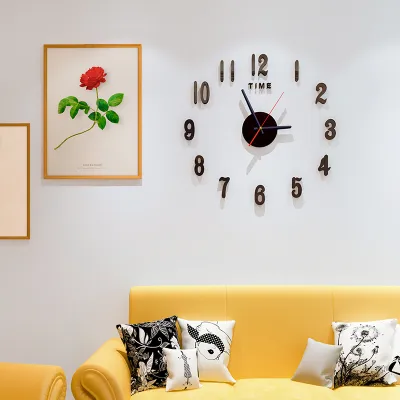 3D Silent Wall Clock Modern Minimalist Living Room Decor Acrylic Material round Shape Battery Powered Home Decor Hanging Clock