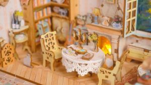 Tonecheer The Pastoral Home Sound Machine Puzzle With Dust Cover (TQ400) DIY Miniature Dollhouse