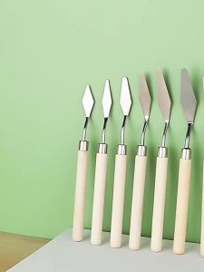 【TO】7Pcs/Set Stainless Steel Oil Painting Knives Artist Crafts Spatula Palette Knife Oil Painting Mixing Knife Scraper Art Tools