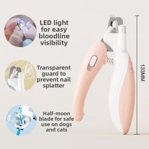 HELLOLEIBOO | Pet Nail Clipper with Light for Cats and Dogs