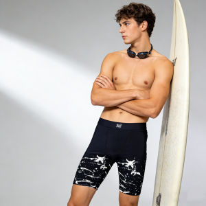 High Elastic Racing Training Swim Trunks With Drawstring