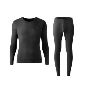 MiiOW | Mens Pure Cotton Autumn Thermal Underwear Set Warm Base Layer Long Pants Long Sleeve Comfortable Breathable Anti-Bacterial