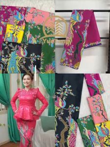 Ready Stock High-Quality Batik Sarong in Floral/Mandala Patterns with Solid Colors - Traditional Malay Ethnic Fabric