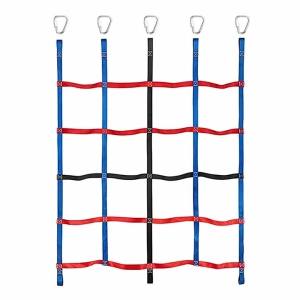 2025Kids Tricolor Polyester Swing Climbing Net Rope Ladder for Children Outdoor Treehouse GYM Playground Obstacle Course Training
