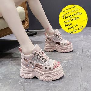 Giày Đế Dày Thể Thao Mùa Hè Mới Cho Nữ Giày Đế Xuồng La Mã Đa Năng Giày Lười Thường Ngày Giày Đế Cao Bằng PU