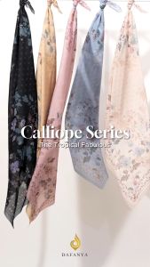 𝐃𝐀𝐅𝐀𝐍𝐘𝐀 - Calliope Series Jilbab Motif Floral Kerudung Segi Empat Hijab Scarf bahan Voal Laser Cut