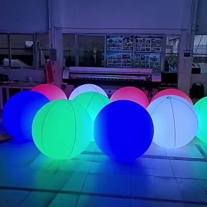 1-5Pcs LED Remote Control Glowing Ball Light IP68 waterproof Pool Floating Lamp16 Color Inflatable Beach Ball DIAMETER 60CM/40CM