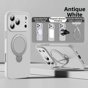 MANJITU | Magnetic Stand Holder Liquid Silicone Full Lens Coverage Shockproof Premium Phone Case