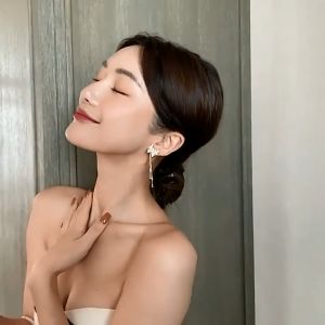Butterfly Tassel Earrings Korean Style Rhinestone Butterfly Tassel Drop Earrings for Women 2 Wear Way Butterfly Earrings Jewellery Gift