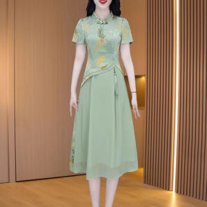 MAIMEI | Elegant Fashionable Chinese Style Two-Piece Set Luxury Summer 2025 Brand Name Lady High End Womens Wear Ensemble Polyester Fiber