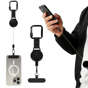 Retractable Anti-Theft Outdoor Phone Lanyard With Keychain Universal Smartphone Safety Lanyard Strap Anti-Drop For Travel Hiking