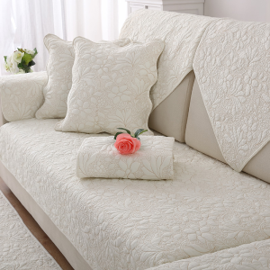 Pure Cotton Sofa Cushion White Non-Slip Fabric Backrest Pad All Seasons Universal Simple Modern Style Sofa Cover Cloth
