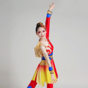 Womens Performance Costume Drumming Outfit Waist Drum Dance Adult Majestic Lion Tiger Dragon Lion Dance Stage Costume