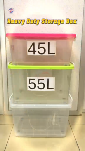 MAXONIC HEAVY DUTY CLEAR STORAGE BOX WITH COLORFUL LIDS | MULTIPURPOSE | STACKABLE | KOTAK SIMPANAN