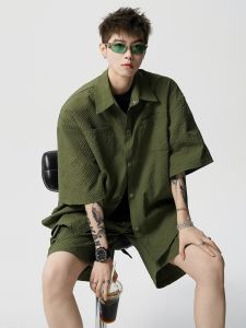 WUKONGYOUHUO | Summer Loose Bubble Gauze Shirt and Shorts Set