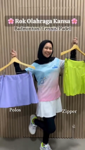 Kansa Rok Olahraga Wanita Skort Olahraga Rok Padel Tennis Badminton Wanita Kantung Dalaman Spandex Quick Dry