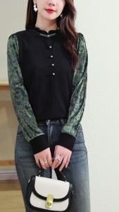 SNUG เสื้อตัวในผ้ากำมะหยี่สีทองแบบใหม่ที่ระบายอากาศได้ดีเบาสบายและทนทาน2025ฤดูใบไม้ร่วงต่างหูไม้กระดุมมุกแขนยาวคลุมท้องเสื้อดูผอม