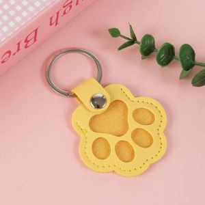 Pet Hair Memorial Keychain PU Leather Keepsake Locket for Cat Dog Fur Pet Hair Storage Pendant Handbag Hanging Accessories
