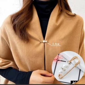 Waistband Pin Accessories Good Quality Pearls Crystal Gold Brooches Waist Tightening Clamp Anti Exposed Safety Pins For Women Girls