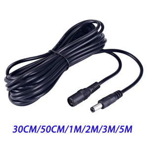 สายเคเบิลตัวขยายอะแดปเตอร์จ่ายไฟ DC 12V 30ซม. 50ซม. 1ม. 2ม. 3M 5ม. 5.5*2.1มม. สายไฟตัวผู้ตัวเมียสำหรับเราทเตอร์กล้องถ่ายรูป CCTV