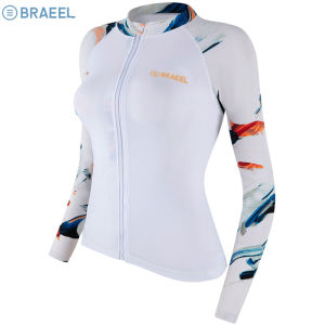 New Womens Surfing Swimwear Sun Protection Suit Long Sleeve Separate Swimsuit Quick Dry Diving Suit Outdoor Camping Travel Gear