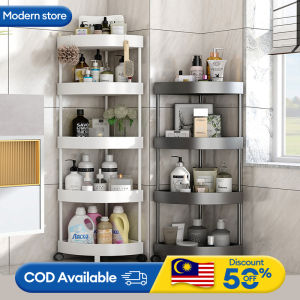 Tri-Corner Corner Storage Trolley Rack Multi-Layer Bathroom Kitchen Home Office Multifunction Shelves with Wheels Toilet Shelf Shampoo Rack