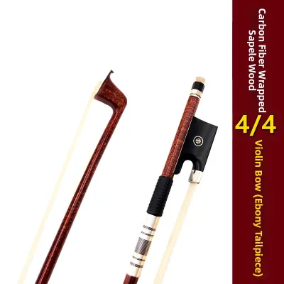 Carbon Fiber Advanced Violin Bow with Rosewood Frog Round Stick