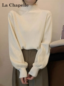 La Chapelle | Áo Sweater Len Dài Tay Cổ Trụ Dễ Thương Tay Voan Rộng Cho Phụ Nữ Mùa Thu 2025