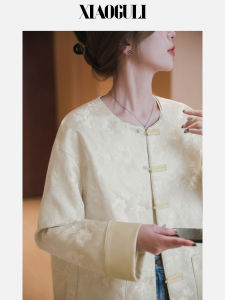 New Chinese Style Loose Womens Jacket Xiao Gu Li Yu Bai Outerwear Spring New Arrival Floral Embroidery Elegant Top