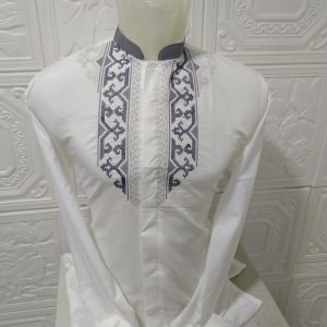 BAJU KOKO MUSLIM PRIA/ BAJU KOKO PUTIH LENGAN PANAJANG/ BAJU KOKO MURAH/ BAJU KOKO KEKINIAN/BAJU KOKO BORDIR LENGAN PANJANG