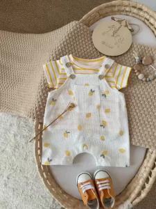 Infant Cartoon Lemon BABY Romper Short Sleeve for Boys Girls Overall One Piece Cute Newborn Outfit Summer 0-3Y