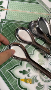 SET 20 Thìa Inox Ăn Phở Ăn Súp Muỗng Ăn Cơm Chịu Nhiệt Tốt Cán Ngắn Dễ Cầm