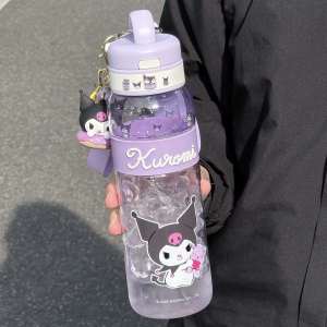 Large Capacity Portable Tritan Straight Drinking Cup for School Kawaii Hello Kitty Water Bottle Womens Style Easy Carry Cup
