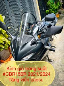 Kính gió trong suốt vòm cao CBR150 2021/2024 (vòm dài ko nhọn)