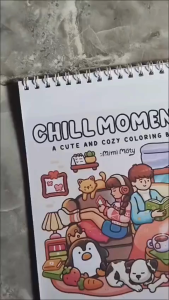 Chill Moments A Cute And Cozy Coloring Book Buku Mewarnai Anak Remaja Dewasa Murah Kertas Sangat Tebal Ukuran A4 Ketebalan 200GSM Isi 40 halaman