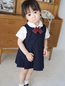 Girl JK Uniform Skirt School Uniform Anniegirl Japanese College Style Baby Short Sleeve Vest Skirt Uniform Suit