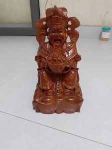 tượng thần tài gỗ hương Cao 30cmx16cmx14cm