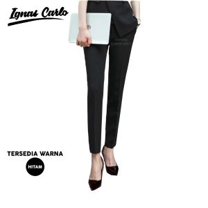 Celana Kerja Wanita Celana Formal Kantor Panjang Slimfit Cewek Abu-Abu Size M L XL - IGNAS CARLO