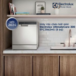 Máy rửa bát Mini 8 bộ Electrolux EFC3862MS - tự động mở cửa sấy khô diệt khuẩn tự vệ sinh