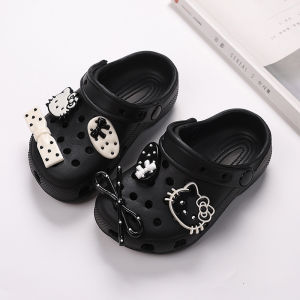 Childrens Sandals Hole Hole Shoes Summer Cat Head Covering Internet Famous Cool Slippers Parent-Child Beach Shoes Anti-slip Outdoor Wear