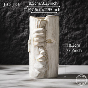Creative Ceramic White Flower Vase Human Body Design Home Decorations Living Room Small Flower Pot JOJOS L. PD.Drizzling