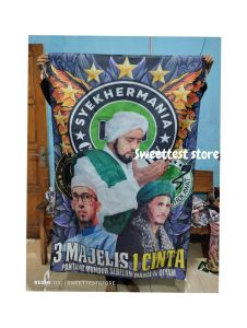 1HARI JADI + TERLARIS BENDERA SYEKHERMANIA FULL PRINTING FLAG MAJELISAN GIANTFLAG KOMUNITAS BENDERA SHOLAWATAN FREE STICKER