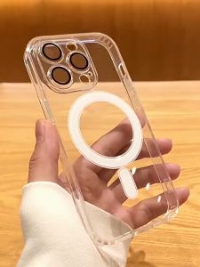 Siamcase.BKK เคสโปร่งใสป้องกันเลนส์กล้องกันกระแทก Magnetic Case For iPhone 16 Promax 15 Pro 14 Plus 13 12 11 เคสไอโฟน