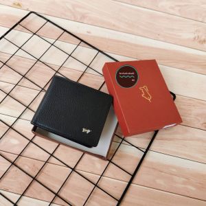 Dompet kulit asl pria Dompet lipat dua kulit logo bfl